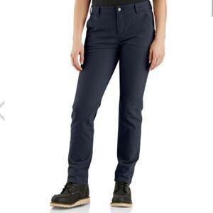 Carhartt Rugged Flex Loose Fit Canvas Work Pant Women 16 Short Navy Blue Utility